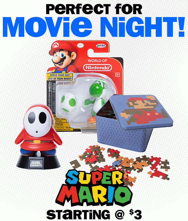 perfect for movie night! super mario collectibles.