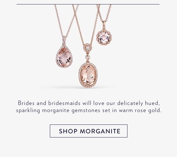 Sparkling Morganite Gemstones Set In Rose Gold. Shop Morganite.