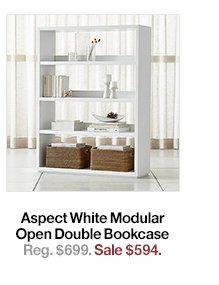 Aspect White Open Double Bookcase