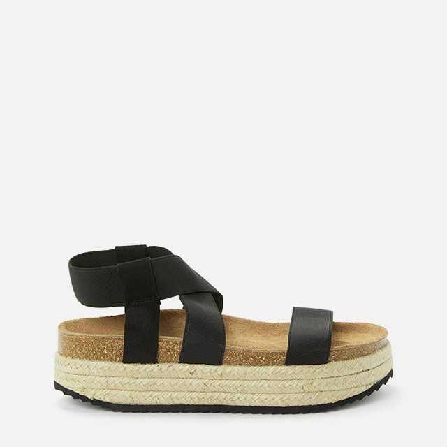 Kin Lena Elasticated Flatform Espadrille Sandals