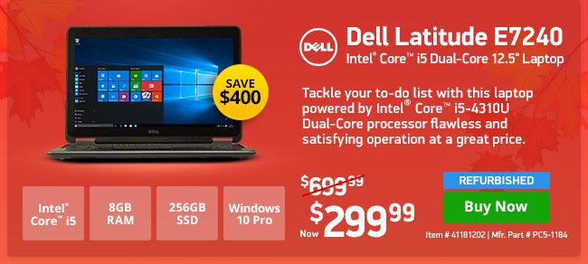 Dell Latitude E7240 i5 8GB 256SSD w/ 1yr Warranty | 41181202 | Shop Now