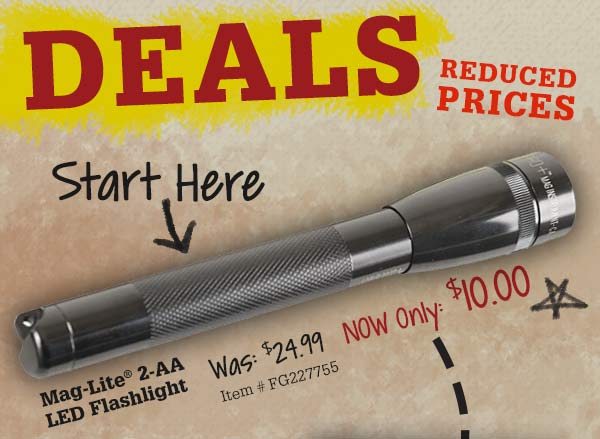 Mag-Lite® 2-AA LED Flashlight Was: $24.99 NOW only: $10.00 Item # FG227755 