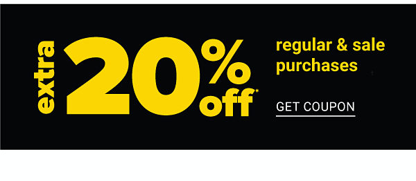 Extra 20% off regular & sale purchases. Get Coupon.