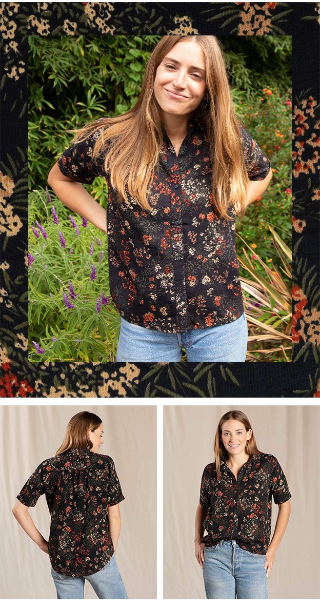 Manzana Shirt in Black Floral Print