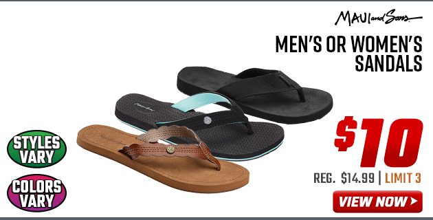 Maui & Sons Men's or Women's Sandals