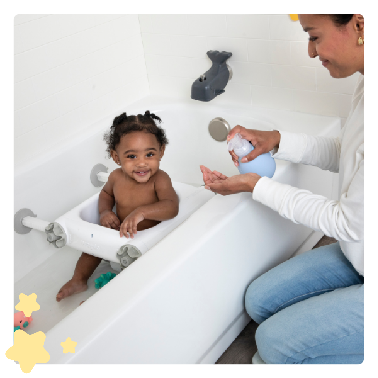 Baby in Baby Basics Bath Seat 