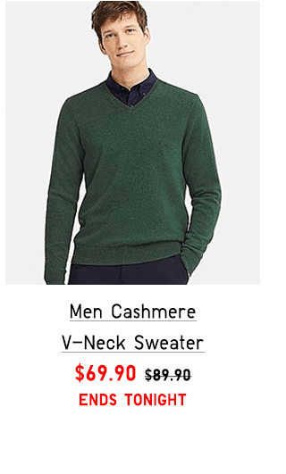 MEN CASHMERE V-NECK SWEATER $69.90