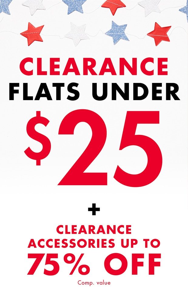 Clearance Flats Under $25 + Clearance Accessories Up To 75% Off Comp. Value