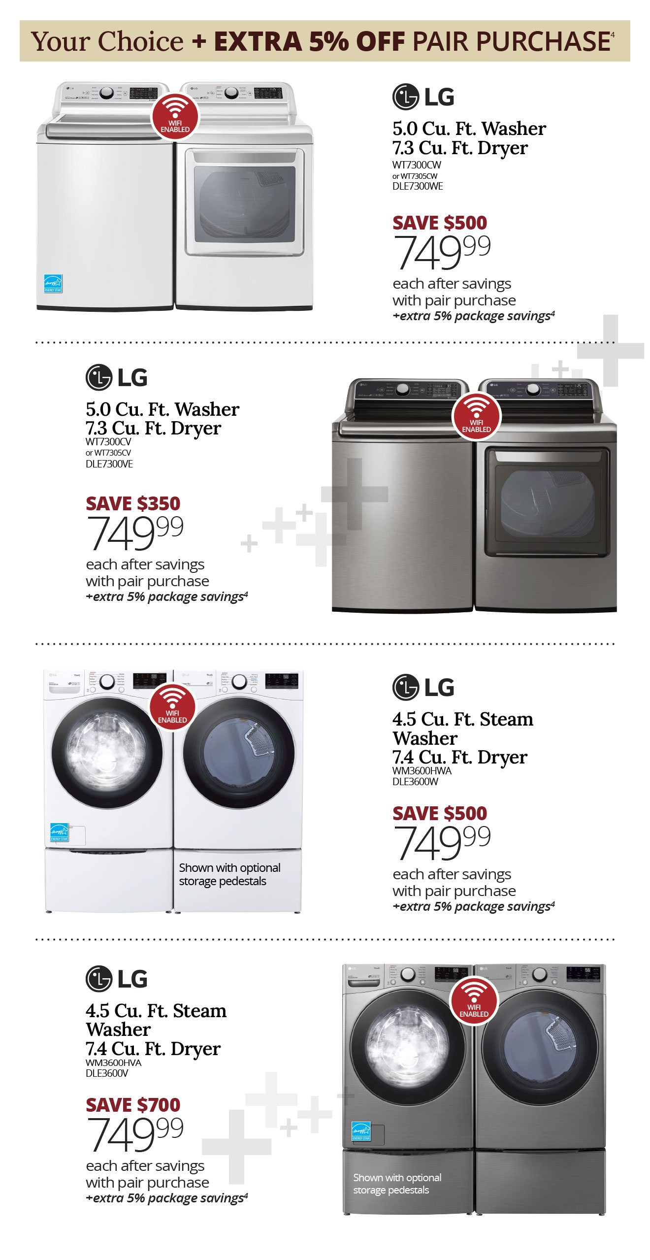 Extra 5% off Washer Dryer Pair
