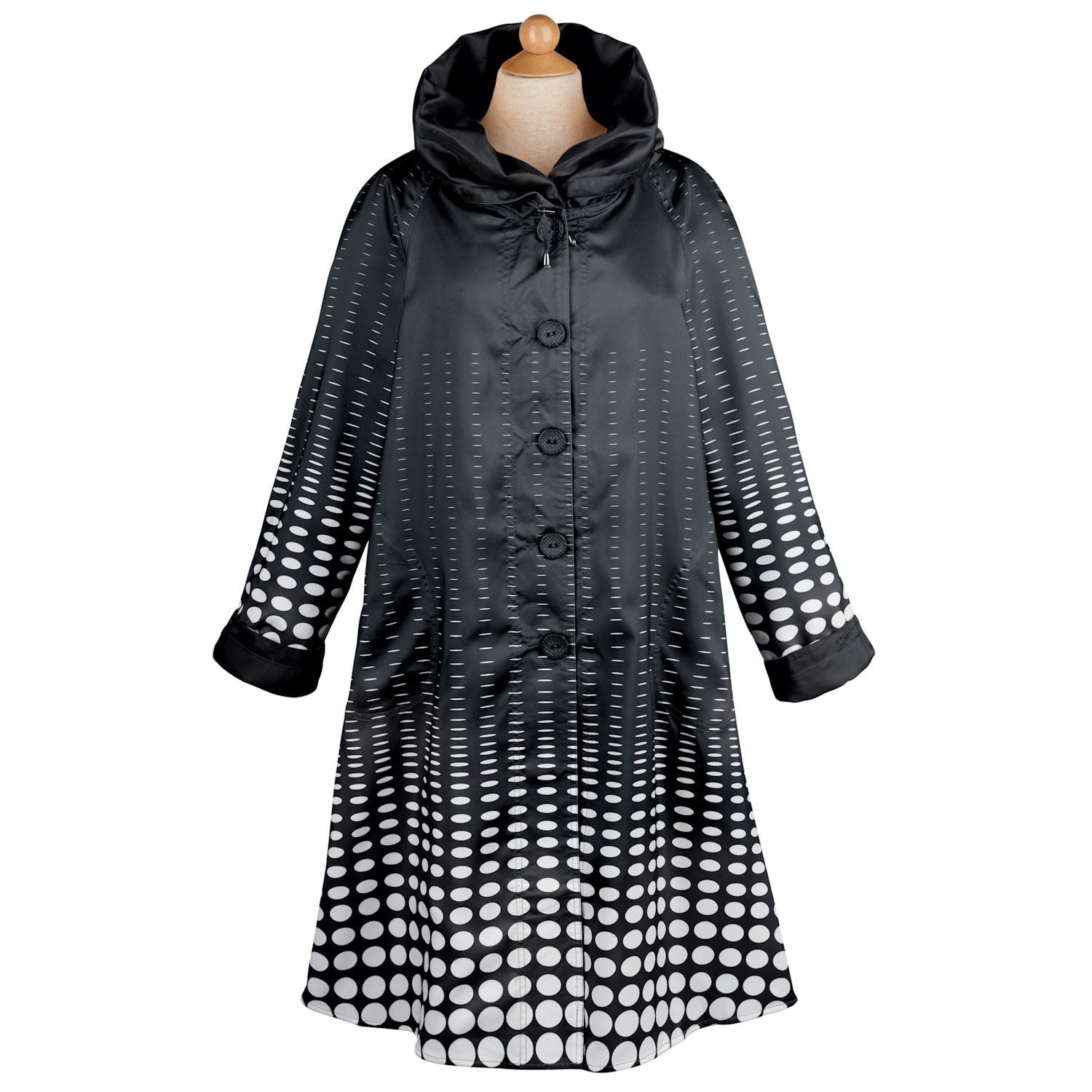 Optical Dots Reversible Raincoat