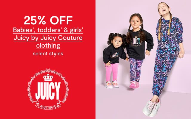 25% off Babies', todders' & girls' Juicy by Juicy Couture clothing, select styles