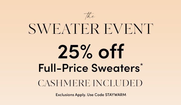 25% off Full-Price Sweaters
