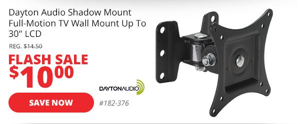 Dayton Audio Shadow Mount LCD1330-TM Full-Motion TV Wall Mount Up To 30in LCD