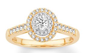 14K Yellow Gold Diamond Engagement Ring