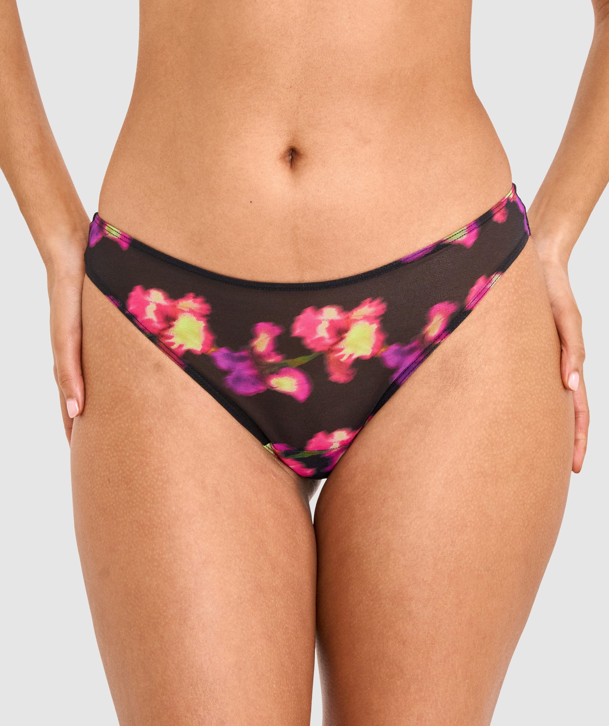 Made for Mesh High Leg Brazilian Knicker - Floral Print