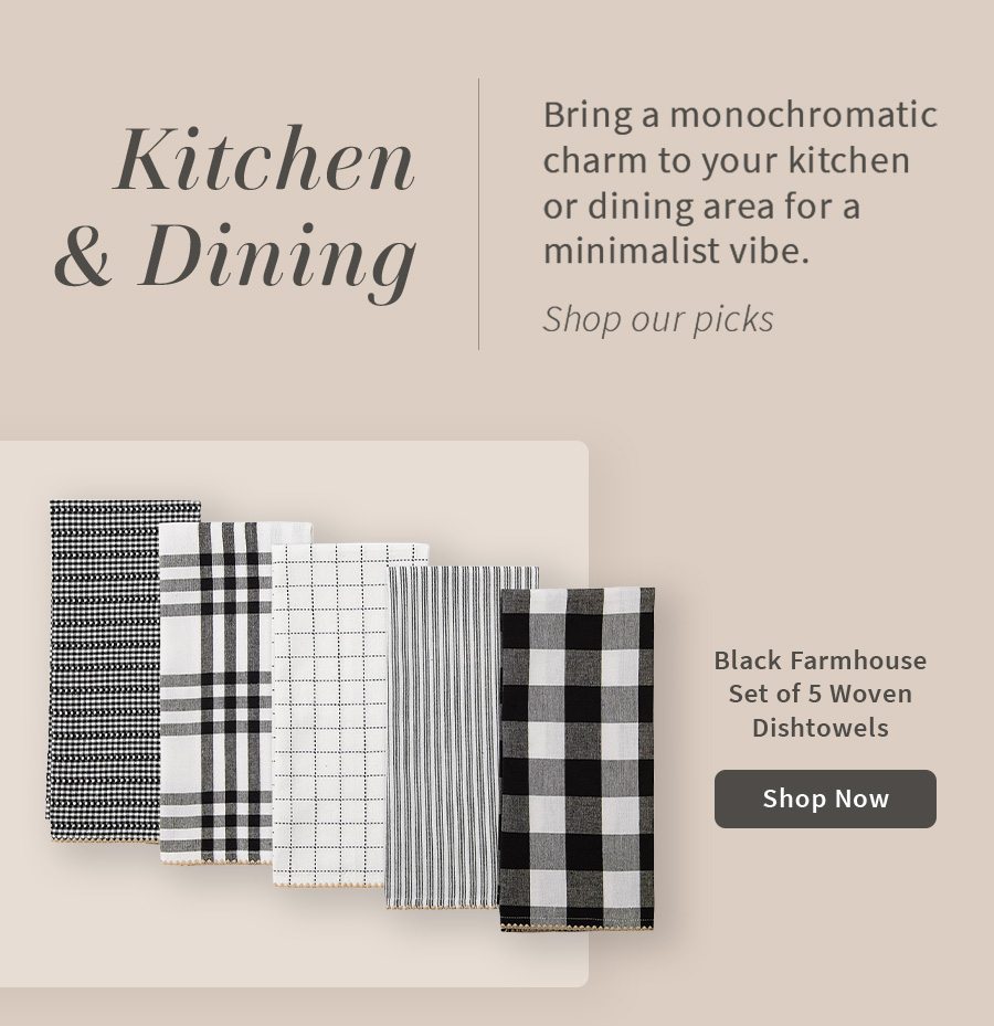 Black Farmhouse Woven Dishtowel (Set of 5)