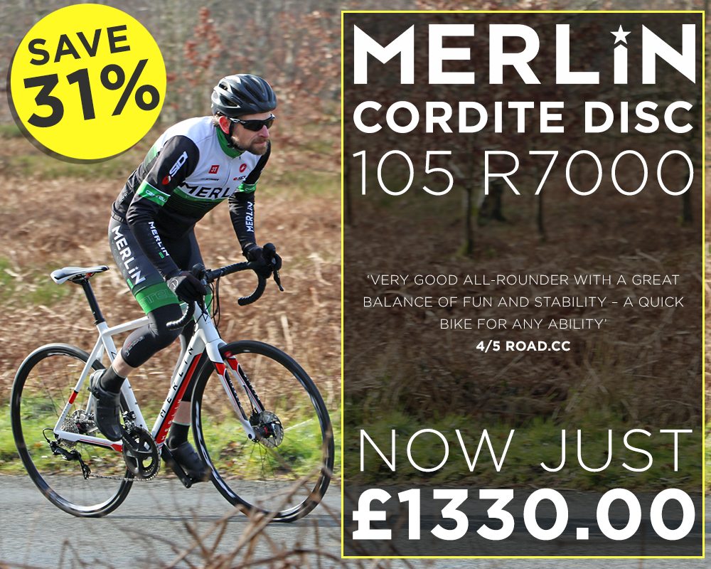 merlin cordite 105 r7000 disc carbon road bike