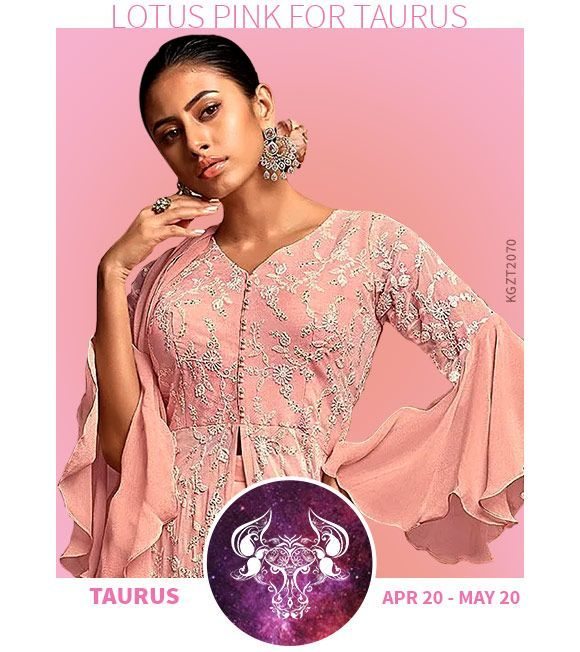 Zodiac Color for Taurus: Light Pink ethnic and fusion wear. Shop!