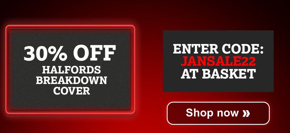 30% OFF HALFORDS BREAKDOWN COVER