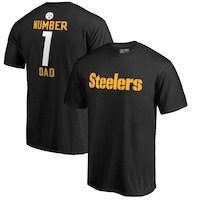 Men's Pittsburgh Steelers NFL Pro Line Black Number 1 Dad T-Shirt