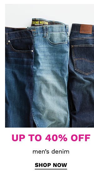 Up to 40% off men's denim. Shop Now.