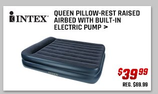 Intex Queen Pillow-Rest Raised Airbed with Built-In Electric Pump