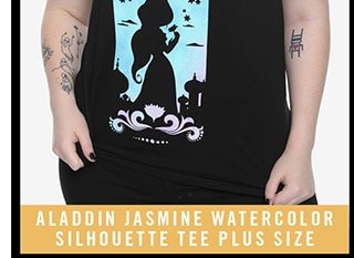 Jasmine Watercolor Silhouette Tee Plus Size