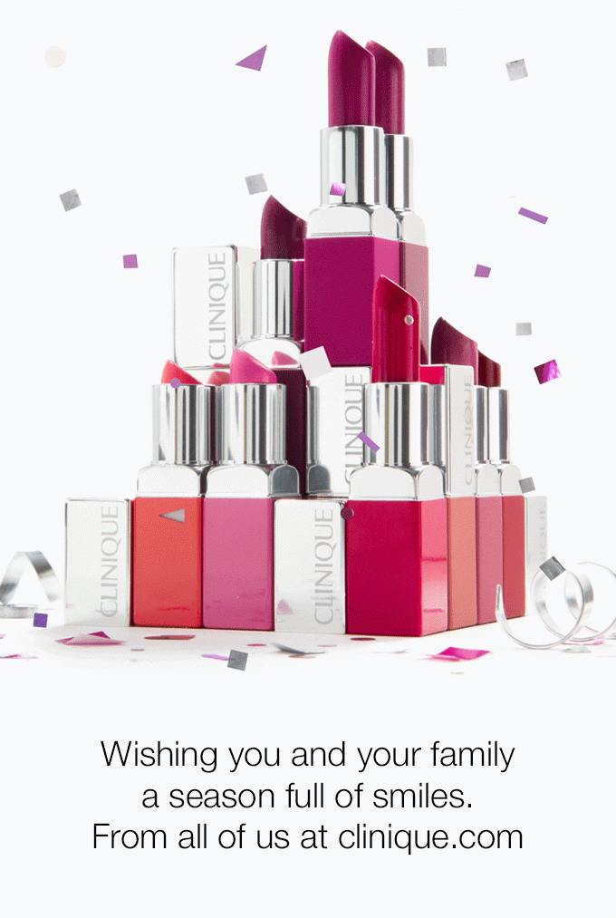 Wishing you and your family a season full of smiles. From all of us at clinique.com