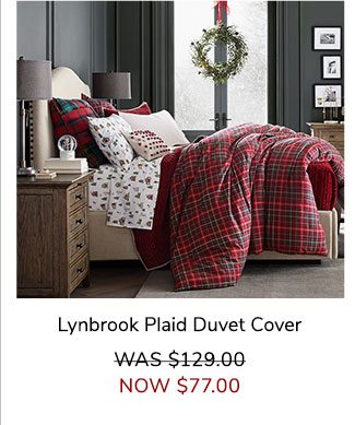Lynbrook Plaid Duvet & Shams Full/Queen Red Multi