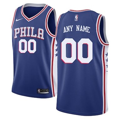 Philadelphia 76ers Nike Swingman Custom Jersey Blue - Icon Edition