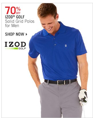 Shop 70% Off IZOD Golf Solid Grid Polos for Men