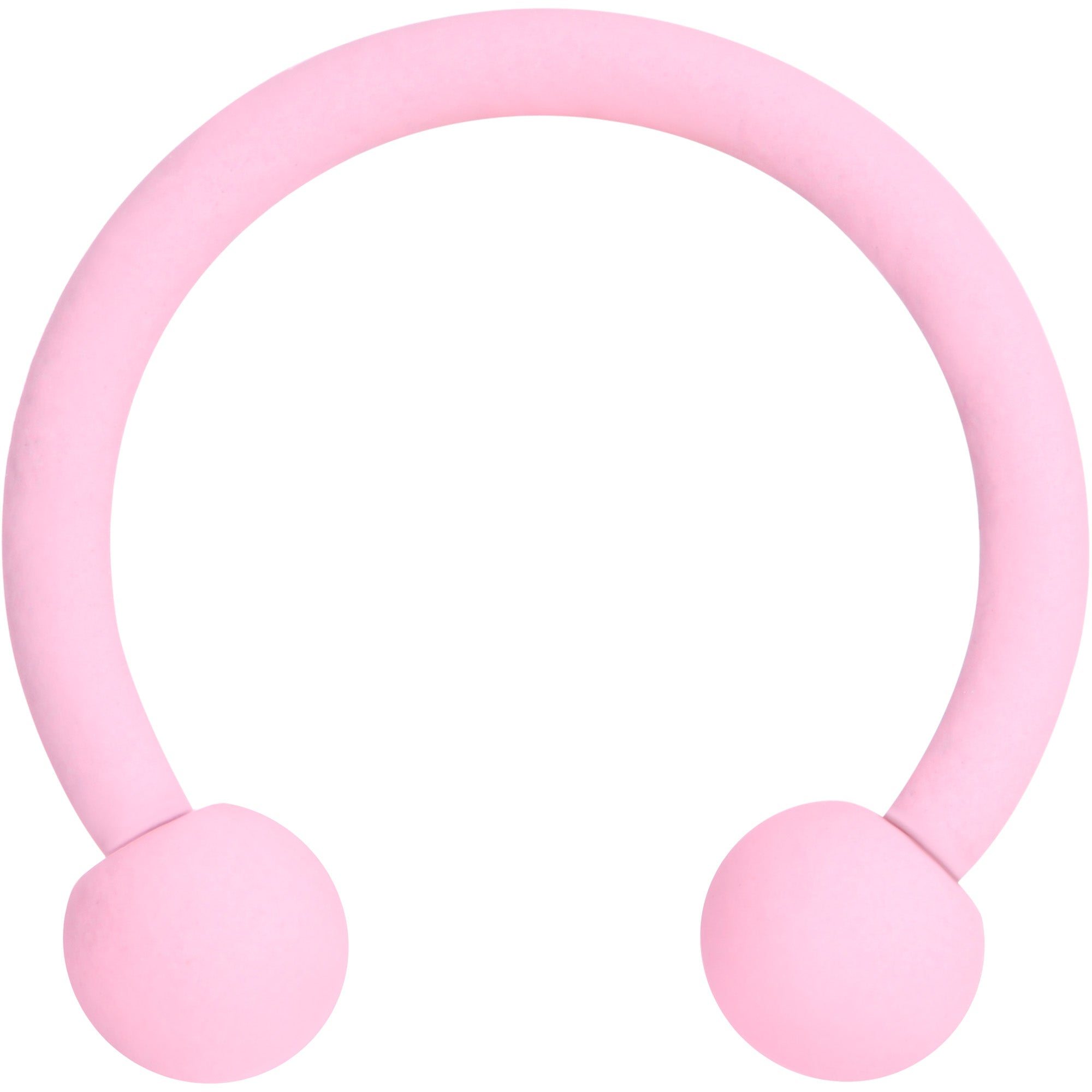 Image of 16 Gauge 3/8 Perfectly Pink Matte Horseshoe Circular Barbell