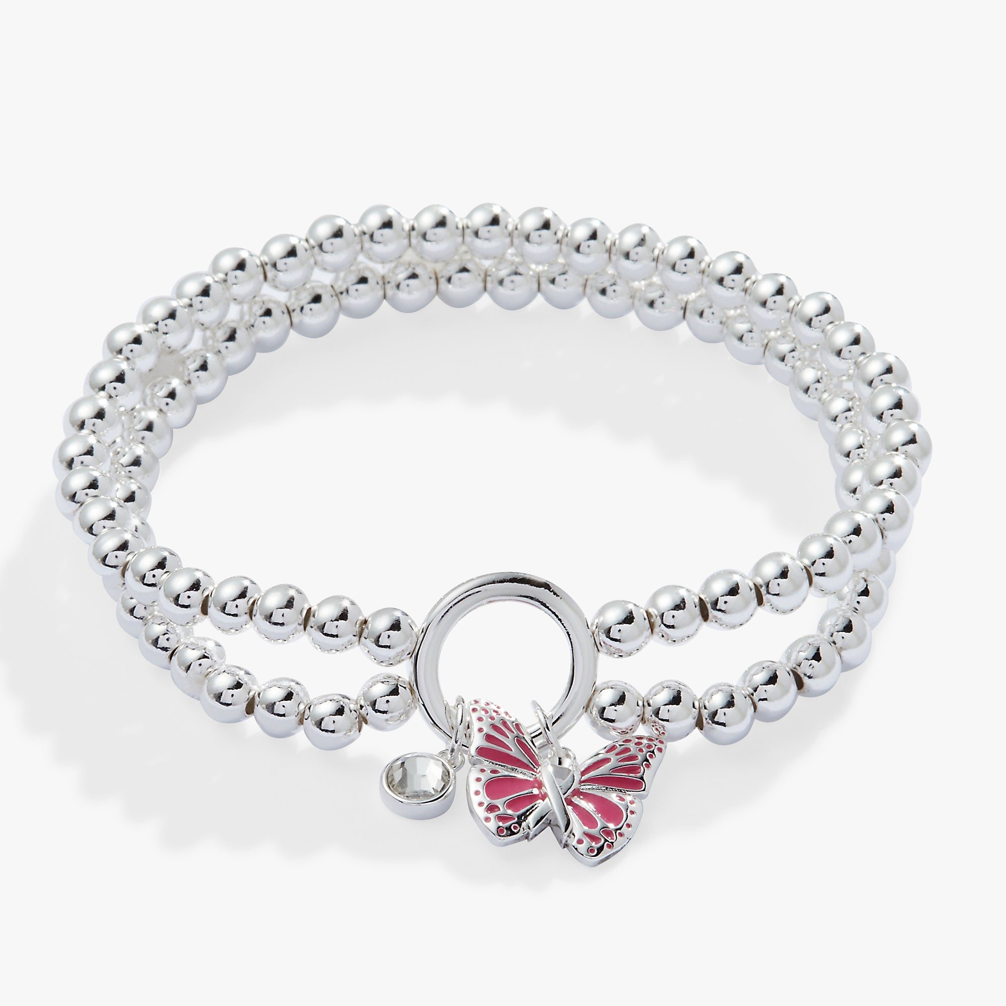 Image of Breast Cancer Awareness Butterfly Stretch Bracelet