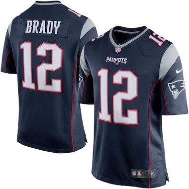 Nike Tom Brady New England Patriots Navy Blue/Silver Game Jersey