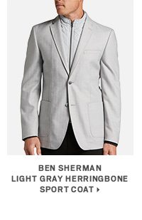 Ben Sherman Light Gray Herringbone Sport Coat >