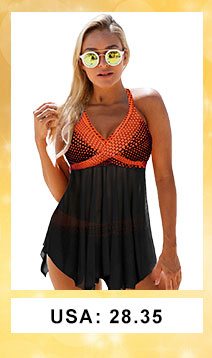 Asymmetric Hem Dot Print Halter Neck Swimdress and Panty 