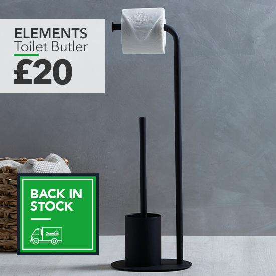 Elements Matt Black Toilet Butler £20