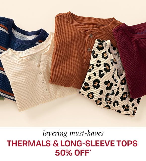 50% off Thermals & Long Sleeve Knits