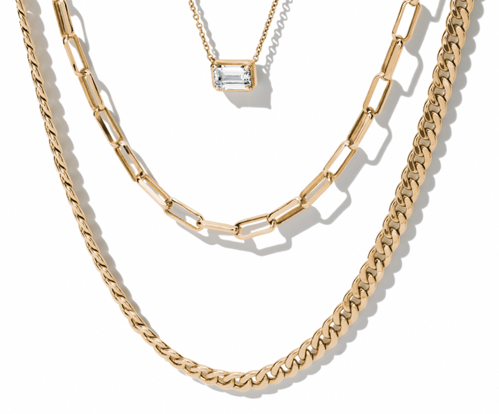 Three different type of Beautiful Gold Layered Necklaces