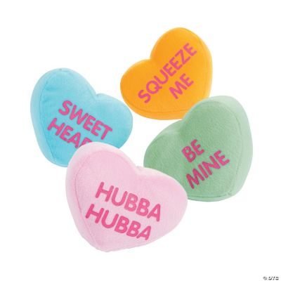 Plush Conversation Hearts - 12 Pc.