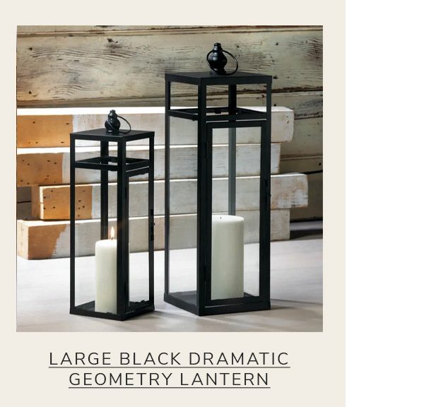 Large Black Dramatic Geometry Lantern | SHOP NOW