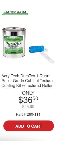 Acry-Tech DuraTex Black 1 Quart Roller Grade Cabinet Texture Coating Kit with Textured 3in Roller
