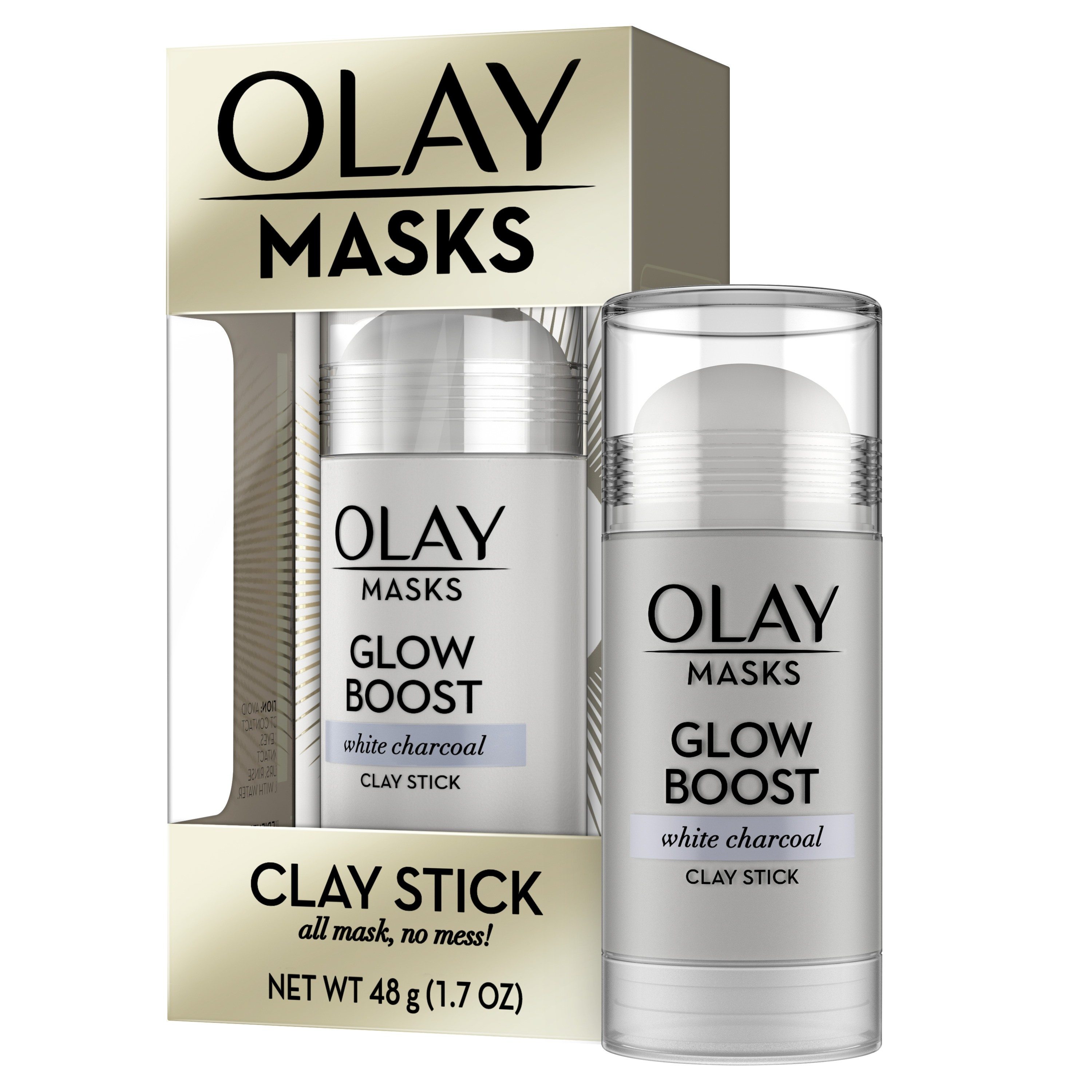 Olay Glow Boost White Charcoal Clay Face Mask Stick, 1.7 oz