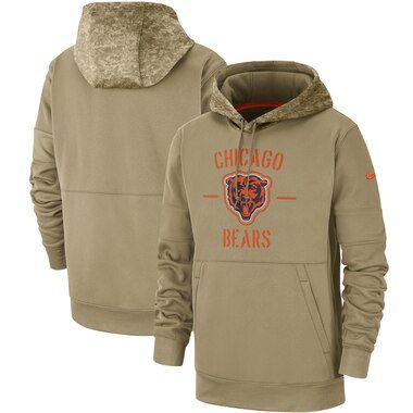Chicago Bears Nike 2019 Salute to Service Sideline Therma Pullover Hoodie - Tan