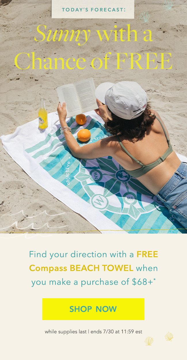 Spend $68 and Get a FREE* Compass Beach Towel