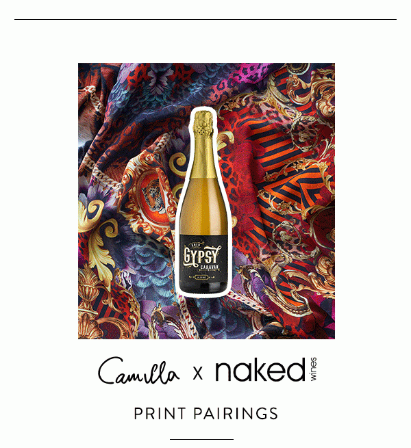 Naked Wines paired with CAMILLA prints