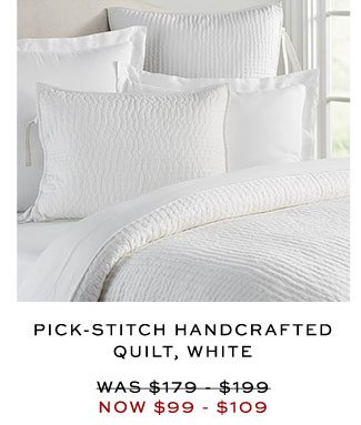 PICK-STITCH HANDCRAFTED QUILT, WHITE