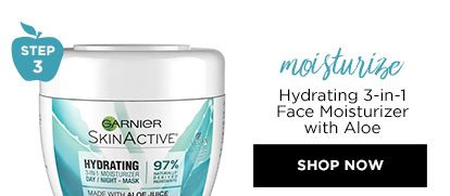 STEP 3 - moisturize - Hydrating 3-in-1 Face Moisturizer with Aloe - SHOP NOW