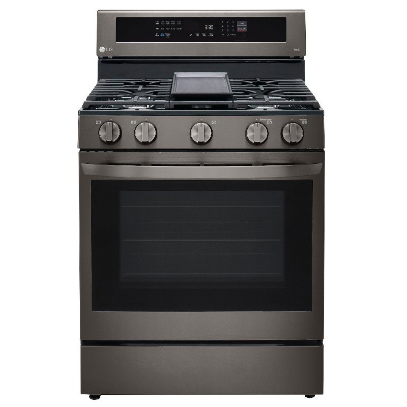 LG Gas InstaView Range with Air Fry - Black Stainless Steel