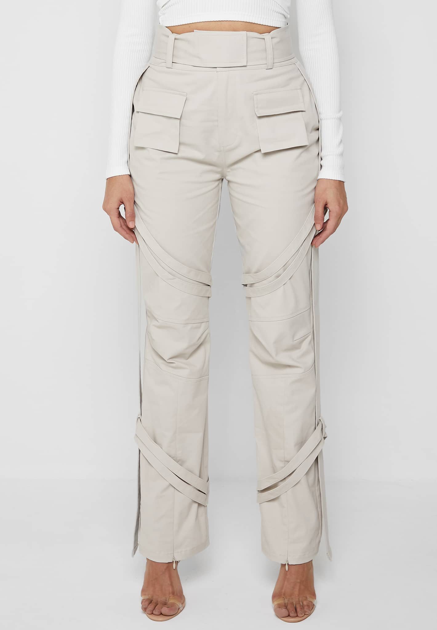 Carpenter Detail Cargo Trousers - Beige